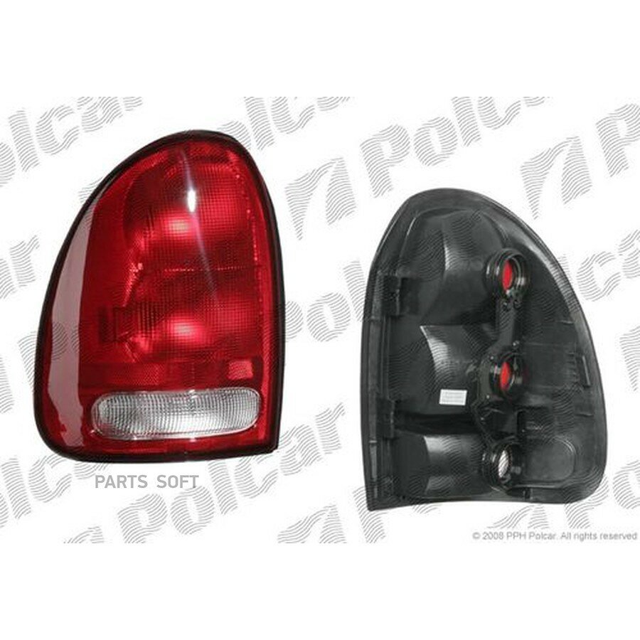 Фонарь задний (R) VOYAGER (GS/NS), 11.95-12.00, CARAVAN, DURANGO, 01.97-01.0 от официального дистрибьютора, POLCAR, артикул 240188