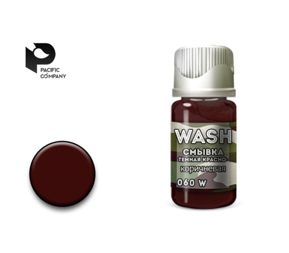 Краска Смывка темная красно-коричневая (dark red brown wash) 10мл Pacific 060W