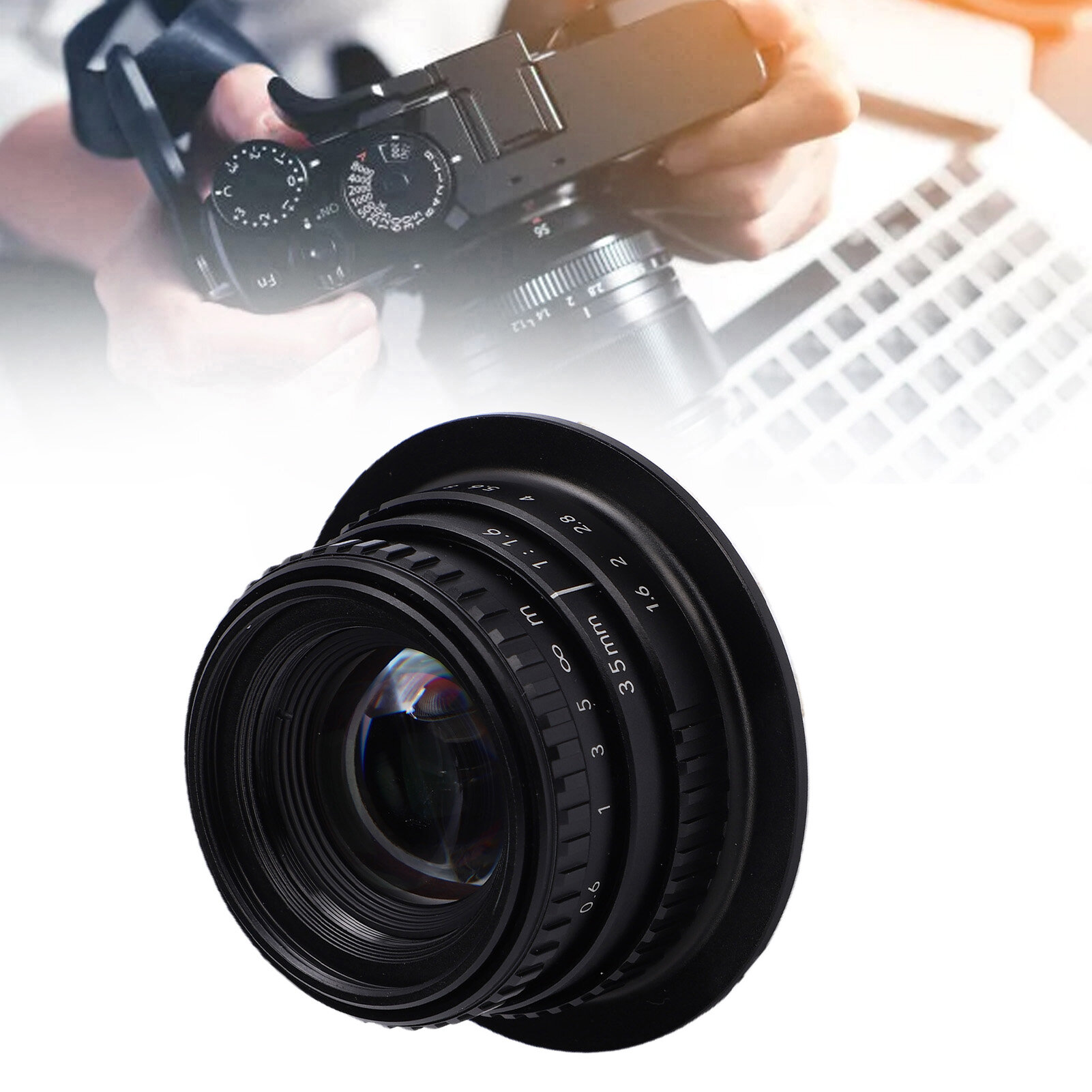 Ручной фокусировочный объектив 35 мм F/1.6 для R APS-C камер, алюминиевый корпус, для портретной и пейзажной фотографии