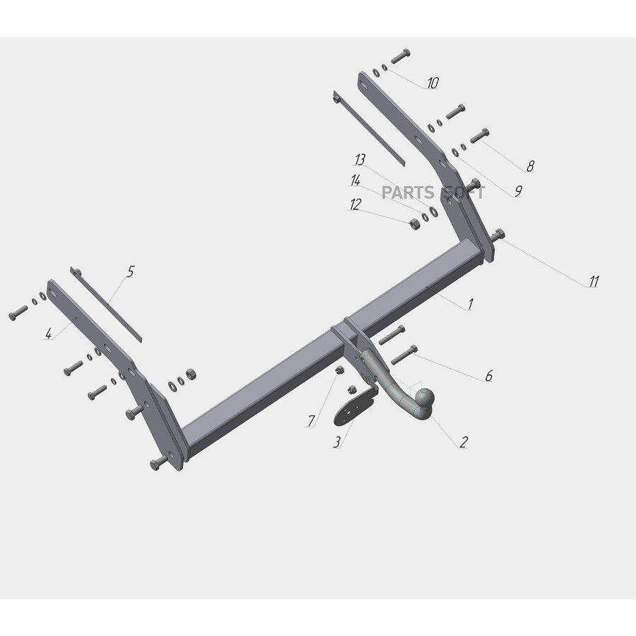 Фаркоп GW01 AvtoS Great Wall Deer пикап 2001г.-по н. в. от официального дистрибьютора, AVTOS, артикул GW01