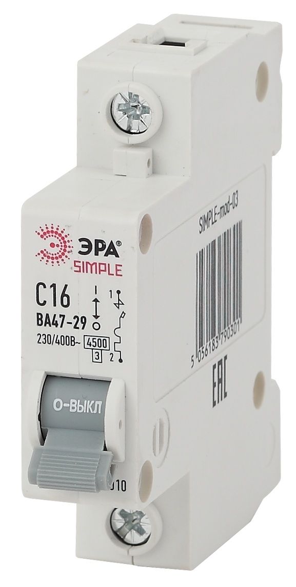 Автоматический выключатель 1P 16A BA47-29 C 4,5кА SIMPLE-mod-03-56664