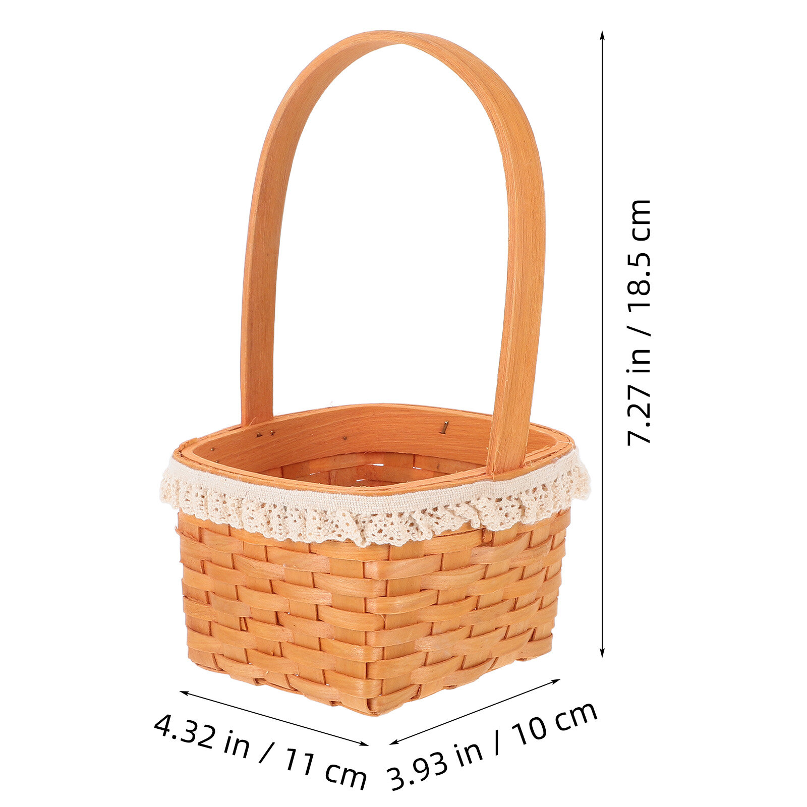 Корзина Для Сбора Яиц Ручной Работы Из Натурального Дерева 18.50X11.00X10.00Cm