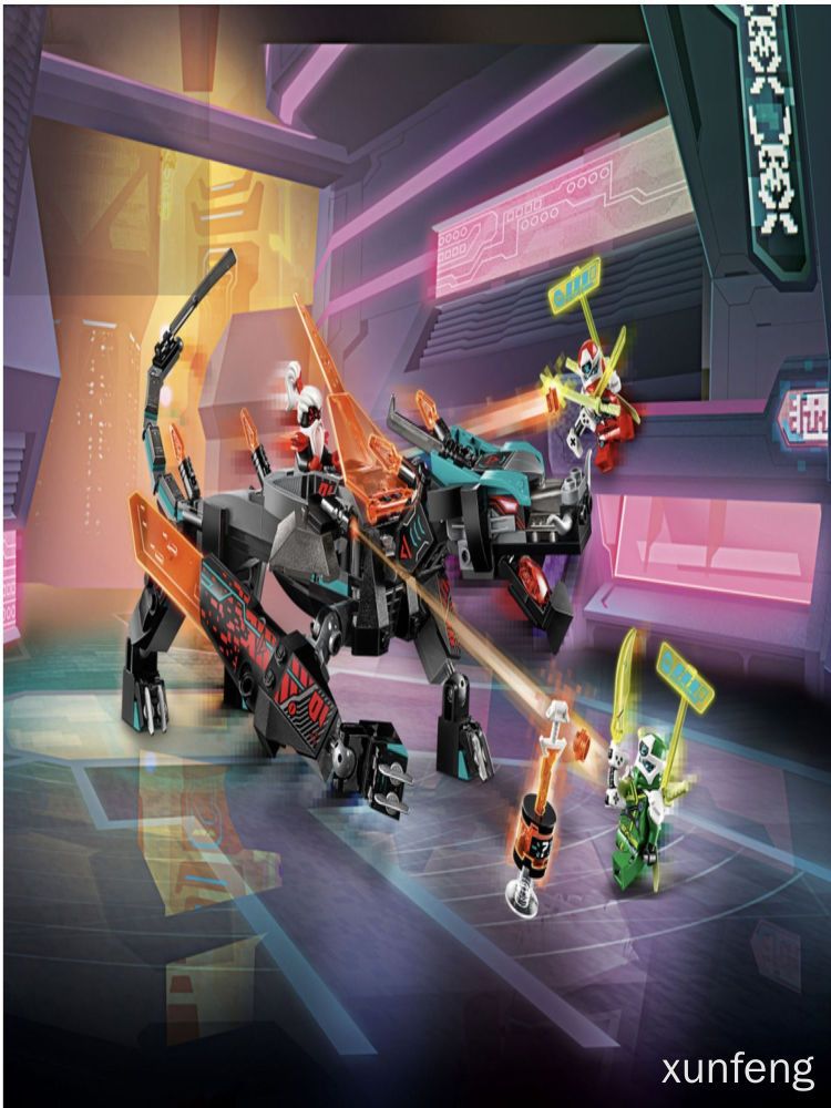 Конструктор совместимый с LEGO Ninjago Имперский дракон 71713, черный кибер-дракон с минифигурками Кай, Ллойд, Унагами, подарок для мальчиков