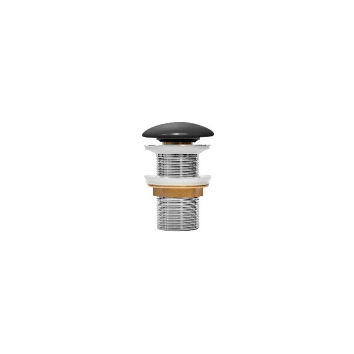 Донный клапан для раковины IDDIS Optima Home OPHBM00i88 без перелива, черный, матовый, с системой клик-клак, латунный, керамический