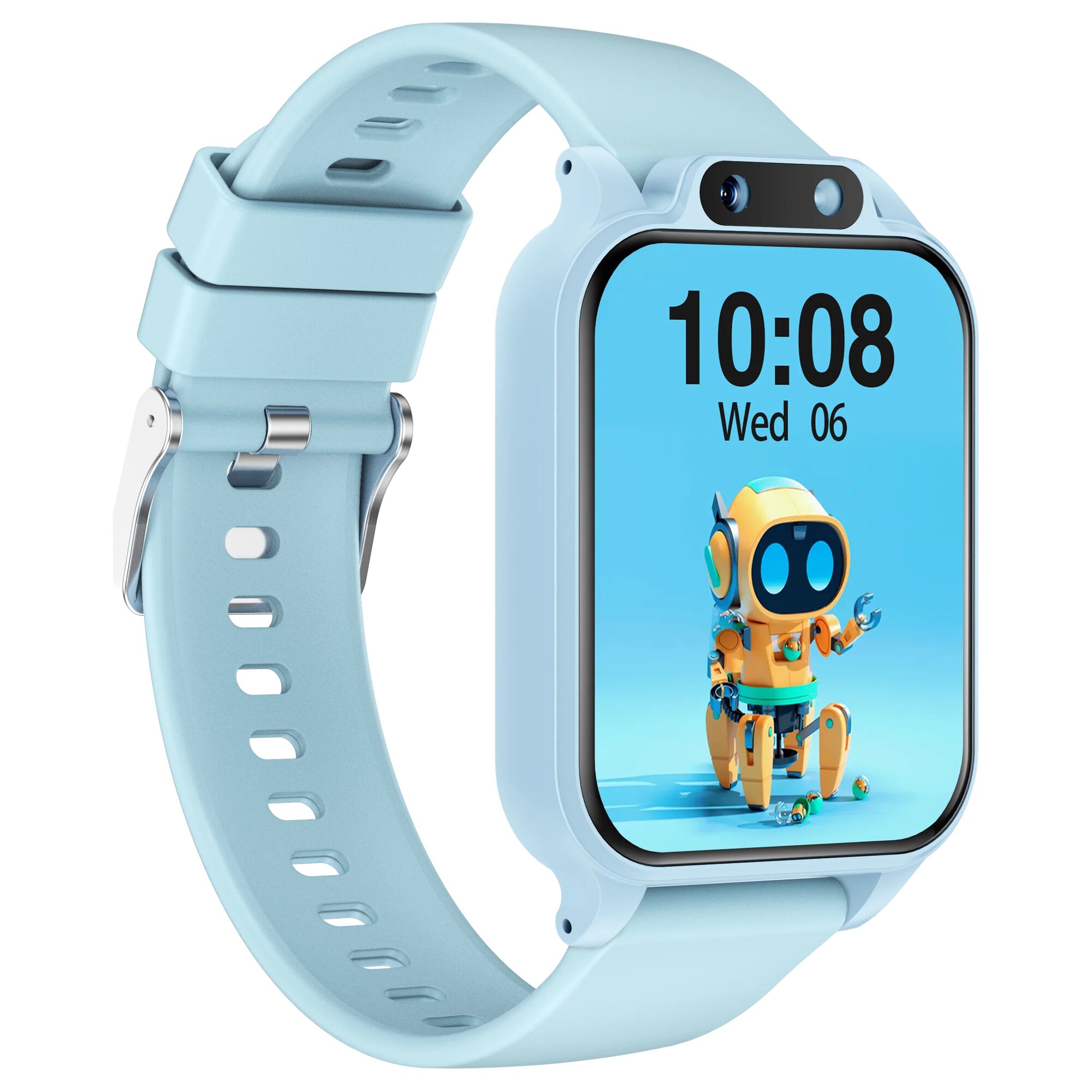 Детские умные часы 2026 HD камера 18 игр Голубой, light blue