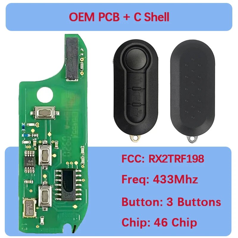 Оригинальная плата CN017002 с 3 кнопками, чипом PCF7946 ID46, частотой 433 МГц, системой Marelli RX2TRF198, ключом SIP22 для Fiat Ducato Bravo 500L