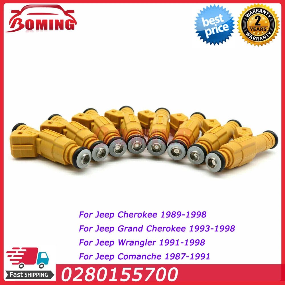 Топливная форсунка 0280155700, замена 0280155710 для Jeep Cherokee, Grand Cherokee, Wrangler, Comanche, 8 шт.