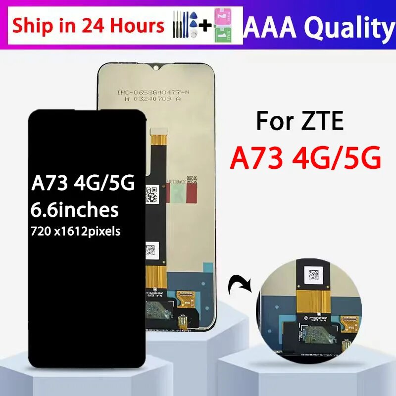 6,6-дюймовый экран для ZTE Blade A73 4G, ЖК-дисплей 7060, сенсорная панель, модуль A73 4G NO Ftame