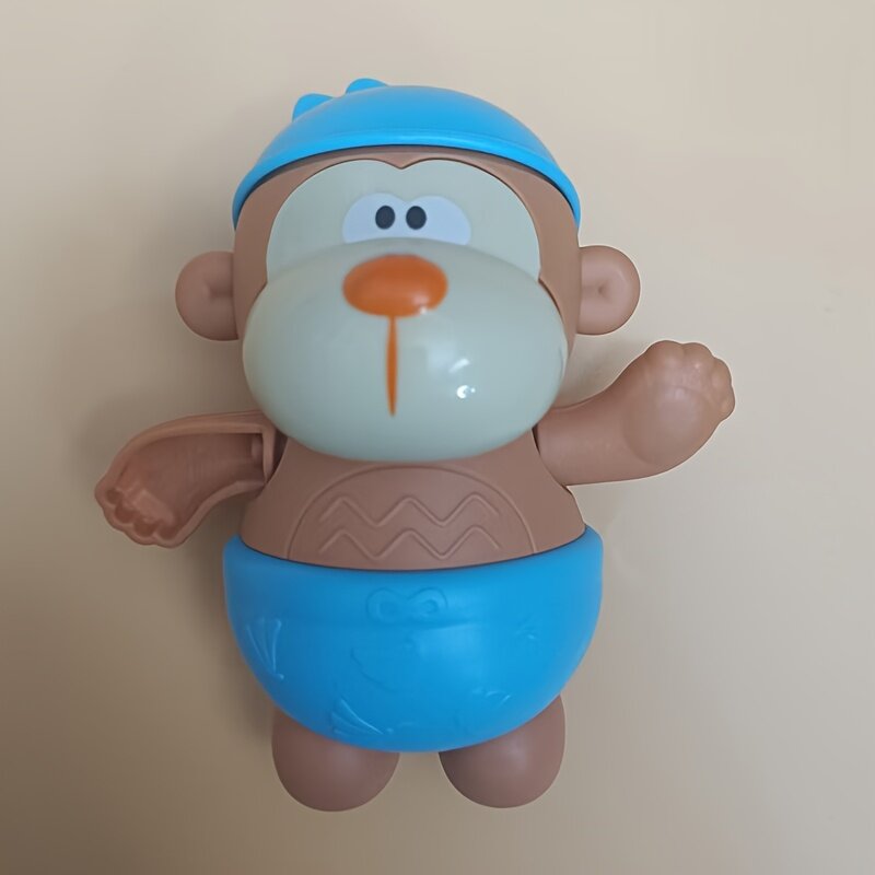 Игрушка-обезьяна на пружине для водных игр и купания, синяя, 1 шт.