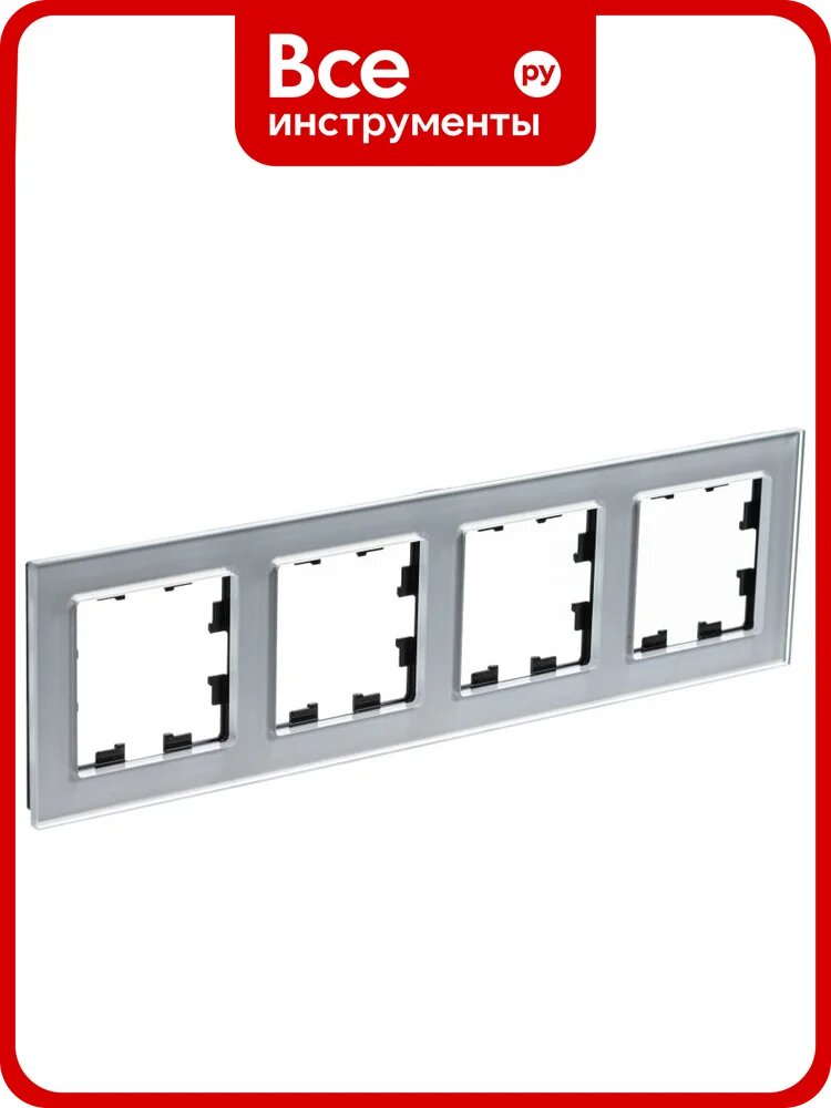4-местная рамка Systeme Electric AtlasDesign NATURE стекло алюминий ATN320304