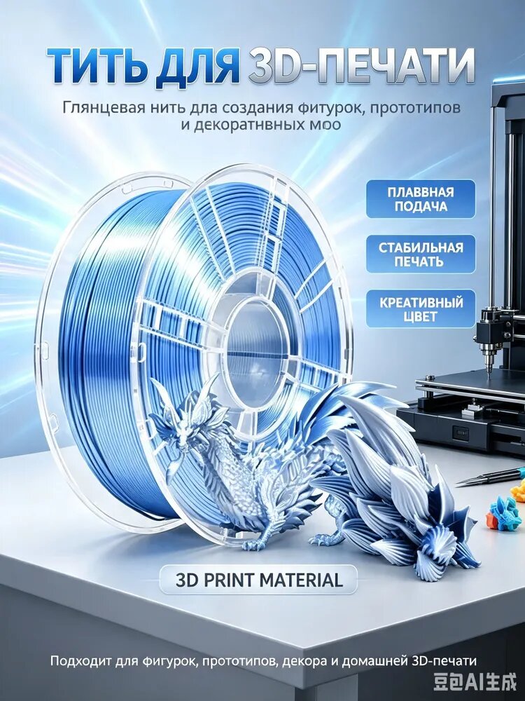 Нить для 3D-печати, глянцевая нить для создания фигурок, прототипов и декоративных моделей