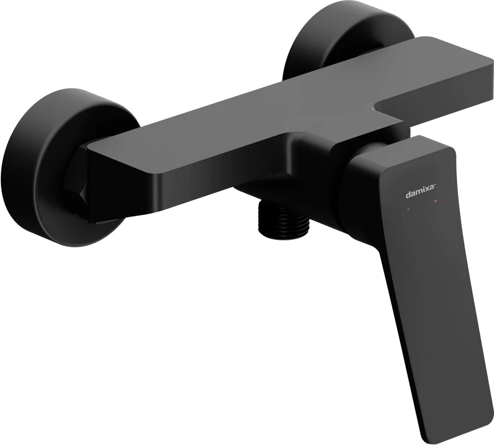Смеситель для душа Damixa Urban DX9520003 черный, матовый, настенный, латунный, однорычажный, без лейки, смеситель для ванны с душем