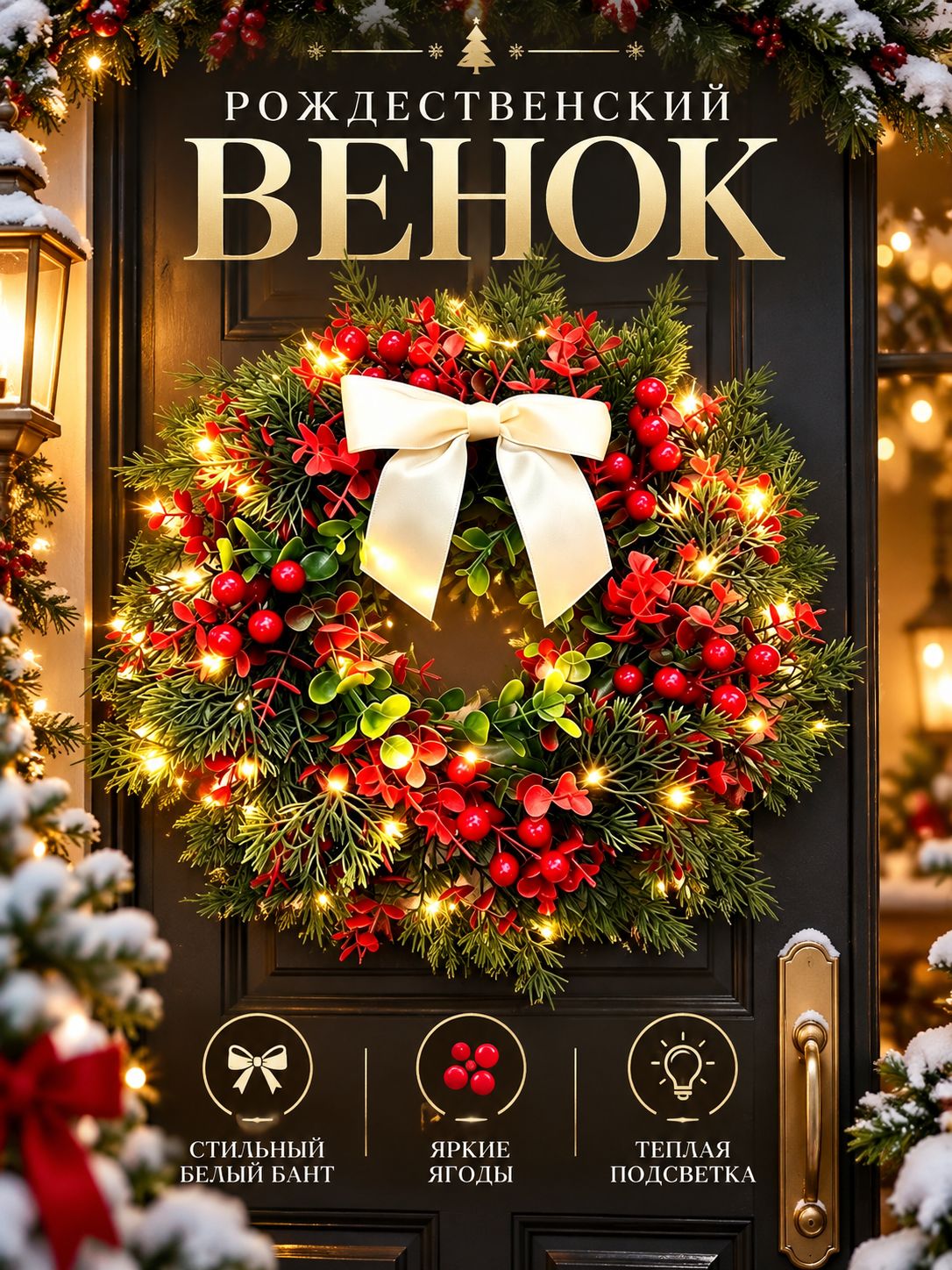 Венок ø40 см 1 шт белый