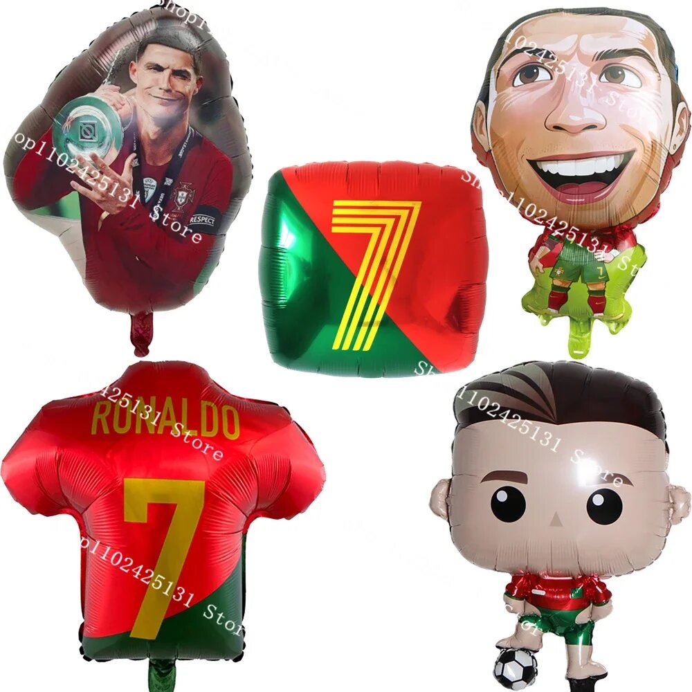 5шт фольгированные шары Ronaldo футбольная вечеринка