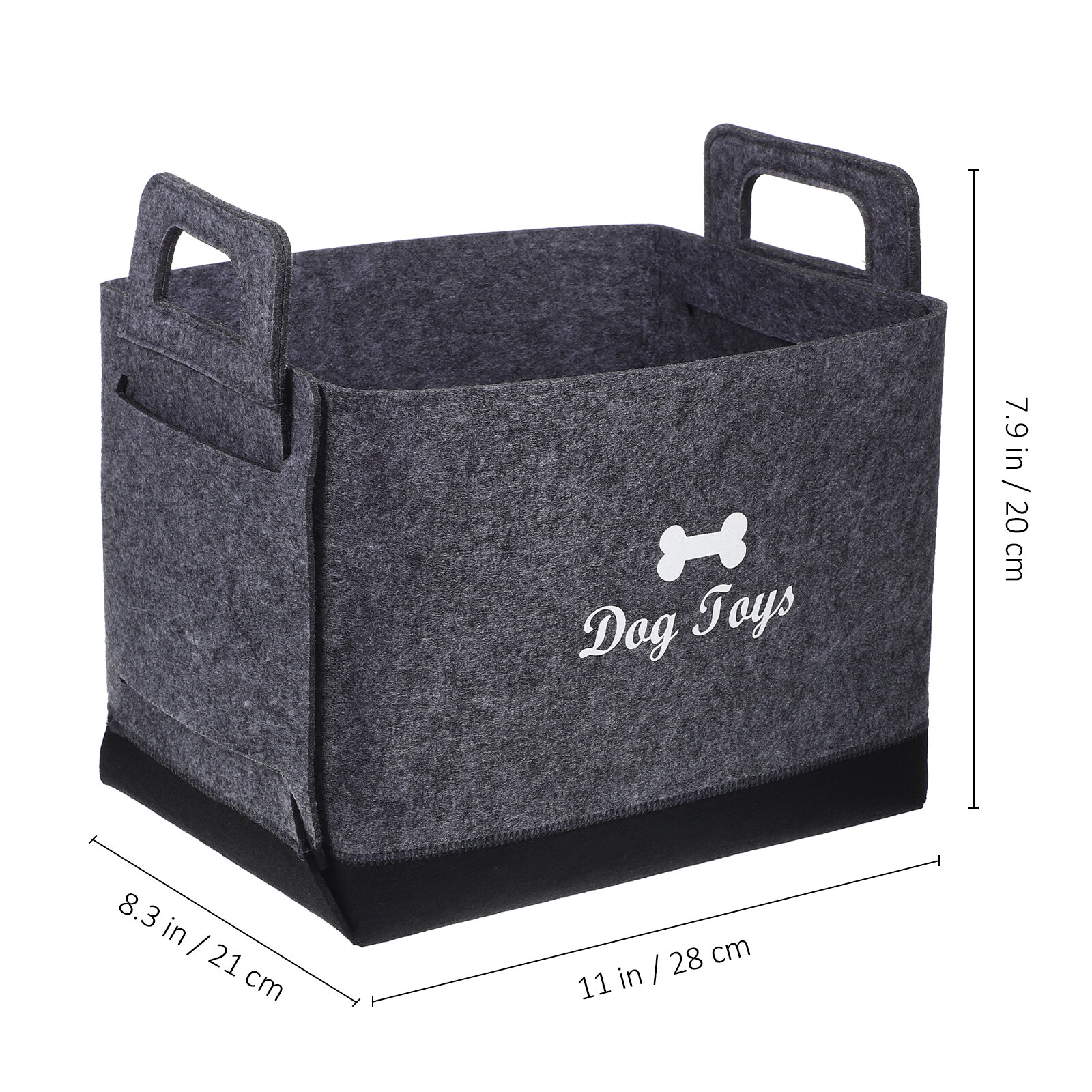 Корзина Для Игрушек Собаки Хранение Игрушек Из Шерсти Серый 28.00X21.00X20.00Cm