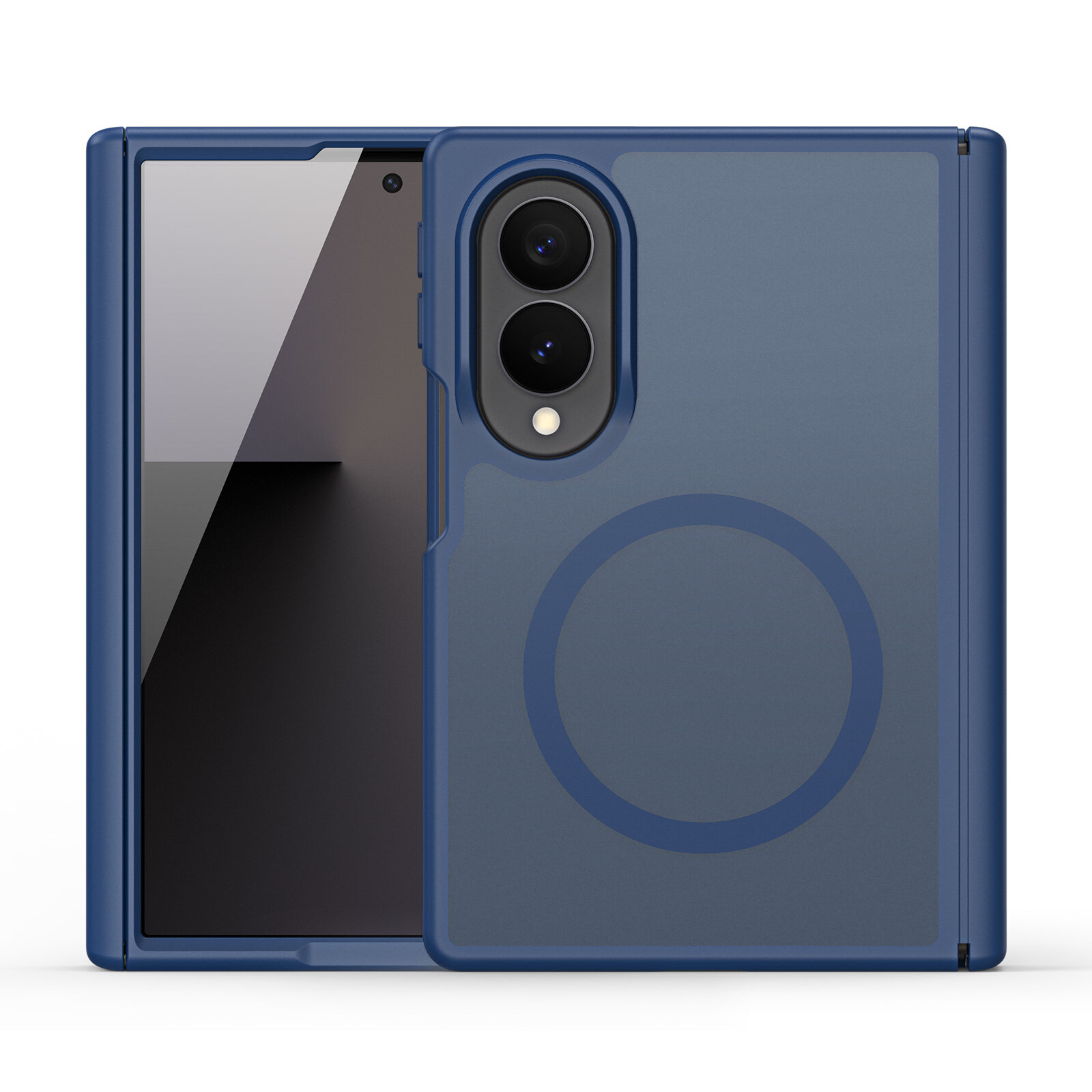 Матовый чехол темно-синего цвета с MagSafe для Samsung Galaxy Z Fold 8, серия Yind Series от Dux Ducis