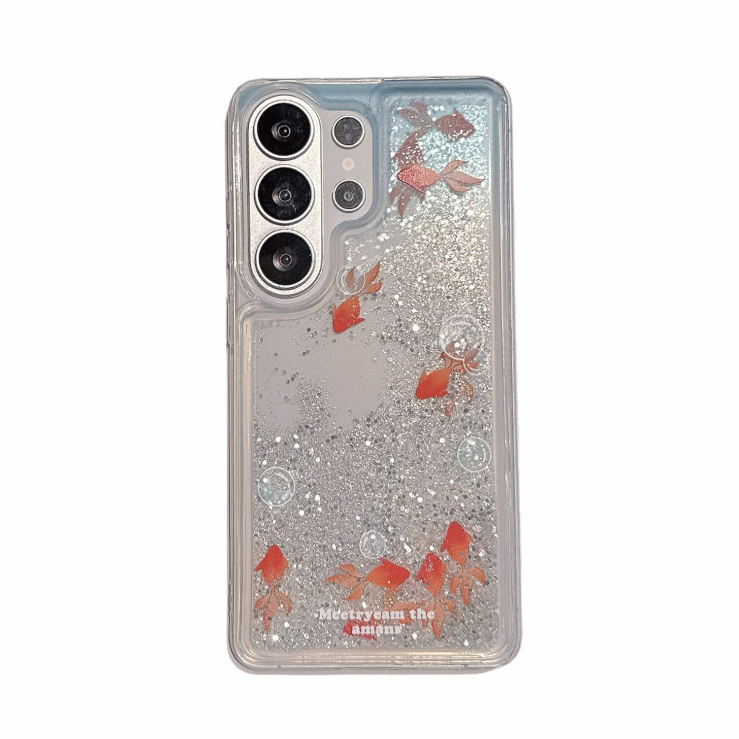 Корейский чехол с жидким песком и золотой рыбкой для Samsung Galaxy S25+ мобильный телефон защита