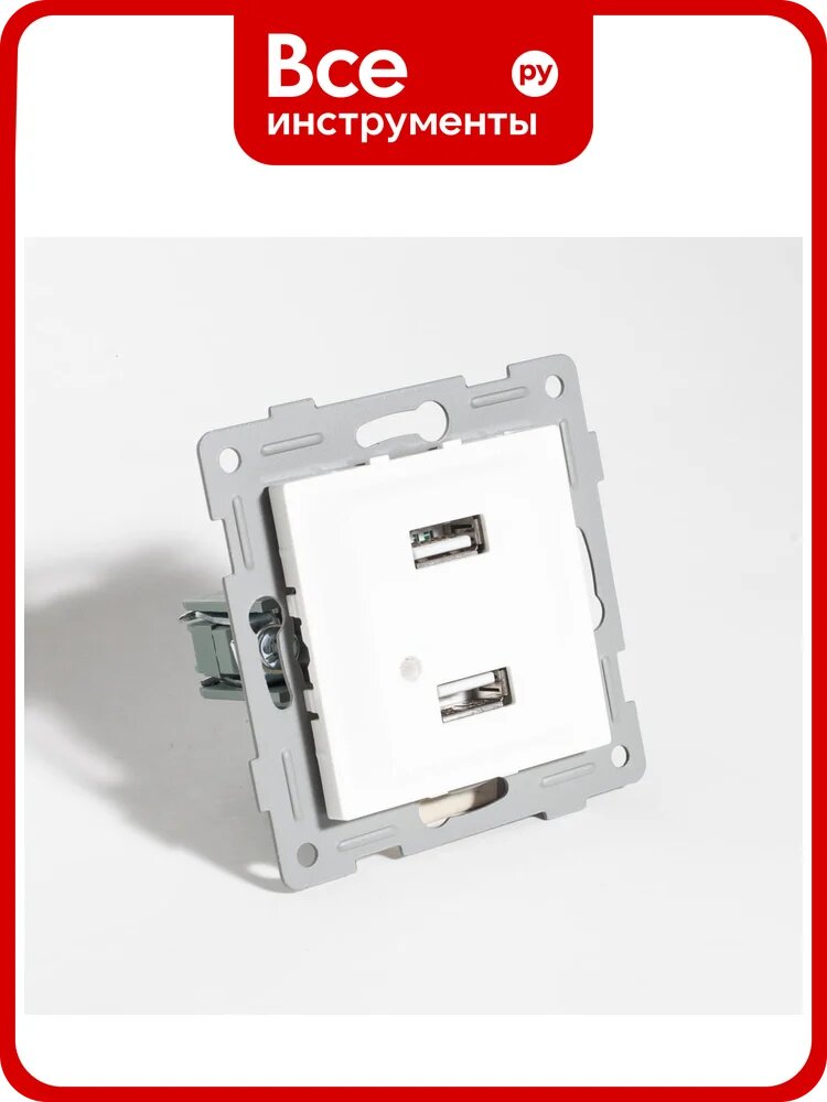 Розетка 2xUSB A SPL, 125-250V (белый) 12 шт. 201006