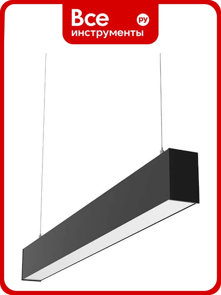 Светодиодный светильник VARTON X-line 1 м 30 Вт одиночный подвесной 1003x63x100 мм IP40 RAL9005 черный муар Tunable White (3000-6500K) с рассеивателем опал с декоративным проводом 1 м и комплектом подвесов 1 м диммируемый V1-R0-90823-02OPA-40030TW