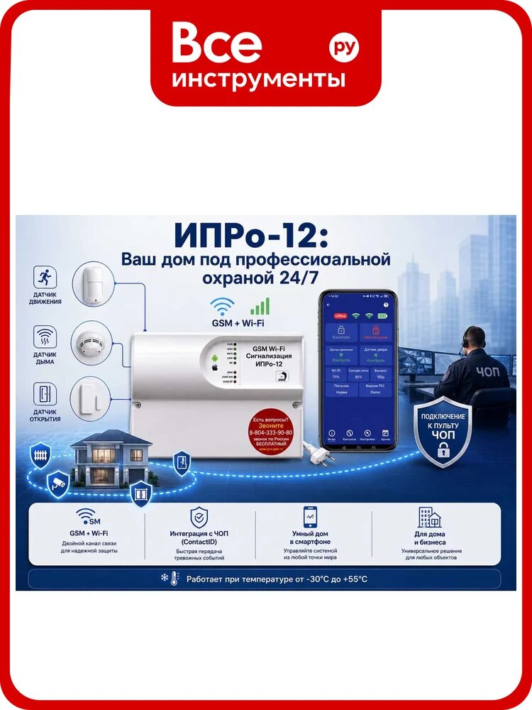 GSM+WiFi сигнализация ипро -12 ЧОП 11003633