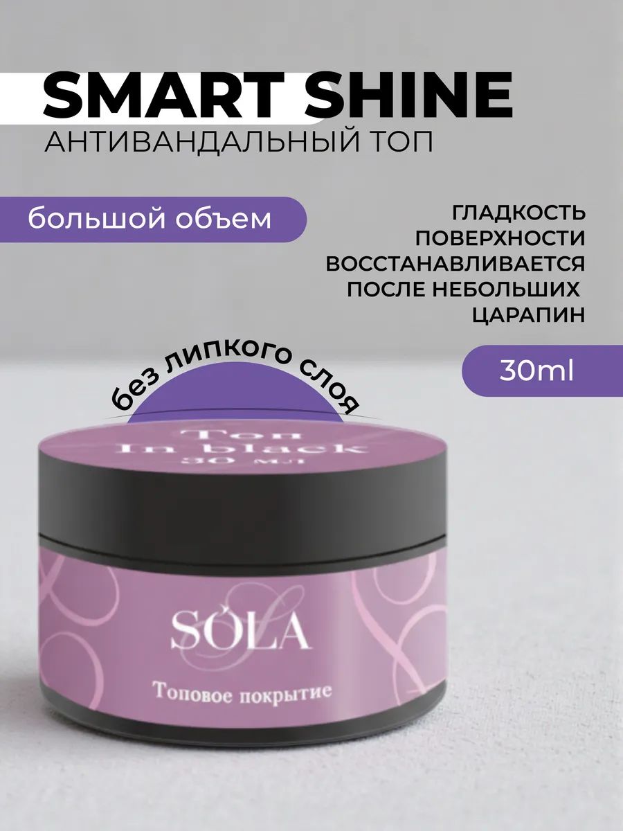 Топ для ногтей антивандальный глянцевый без липкого слоя 30 мл