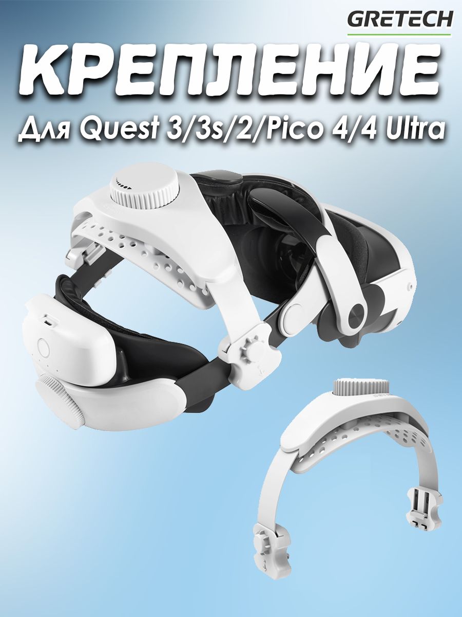 Универсальное крепление для VR шлема Oculus Quest 3/3S/2, Pico 4/Pro/Ultra, из мягкого силикона
