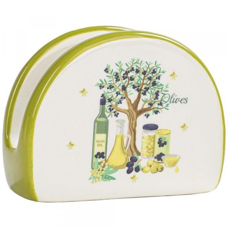 Салфетница кухонная BACKMAN / бакман Olives из керамики, зеленый, 104×44×90мм / аксессуары для кухни