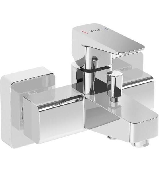 Смеситель настенный VitrA Root Square (Рут Скуэр) A42737EXP для ванны однорычажный хром латунь