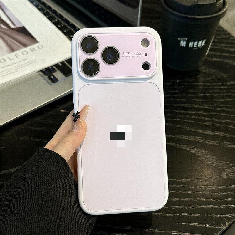 Премиальный жидкий матовый силиконовый чехол с большим обзором для iPhone 13 Pro светло-фиолетовый противоударный