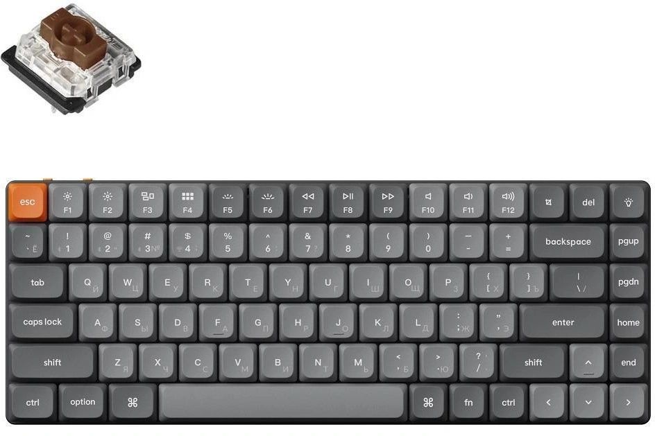 Клавиатура беспроводная Keychron K3 Max, 84 клавиши, RGB-подсветка, Gateron Brown Switch
