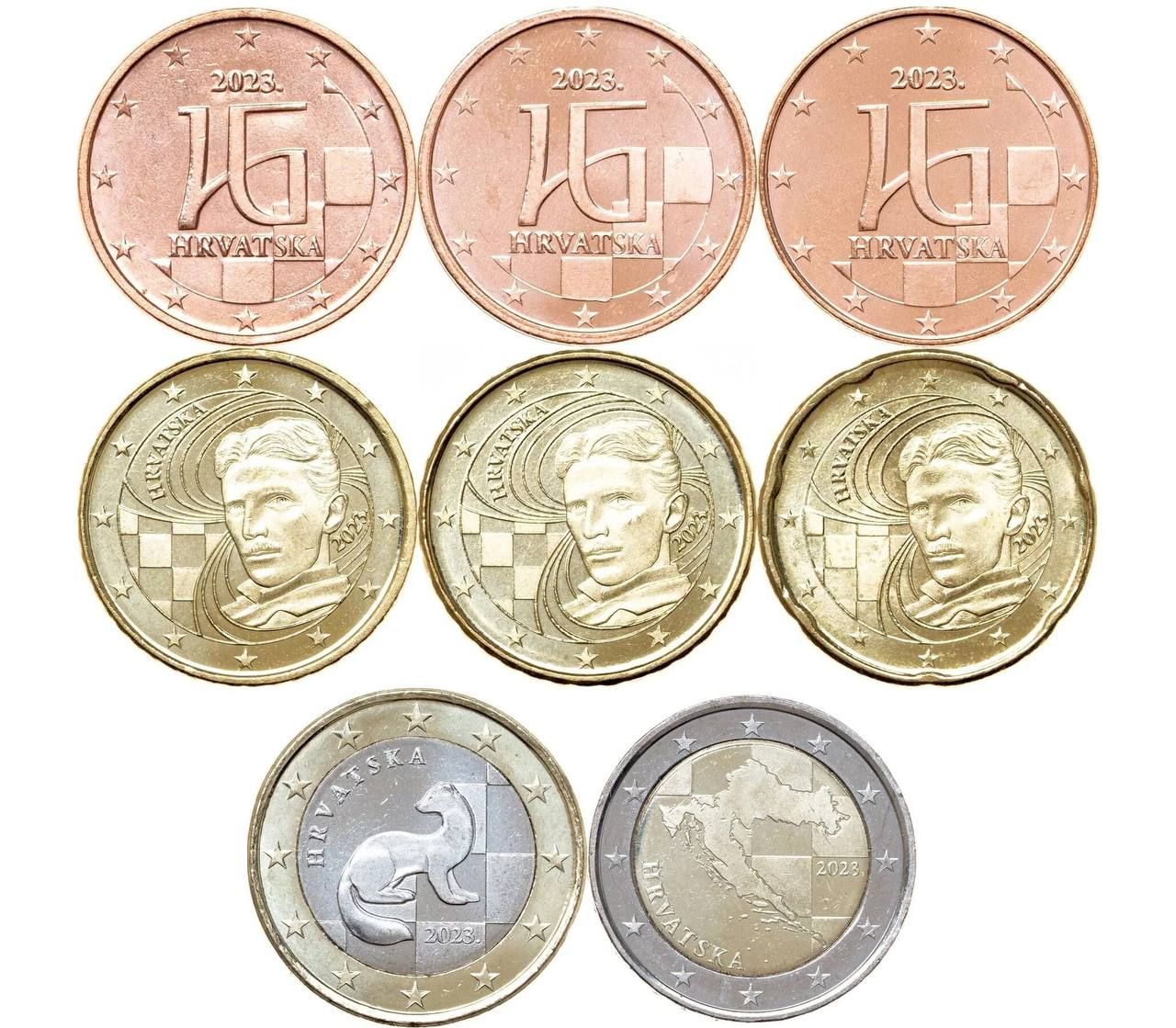 Хорватия годовой набор 2023 года (1 цент - 2 евро) UNC