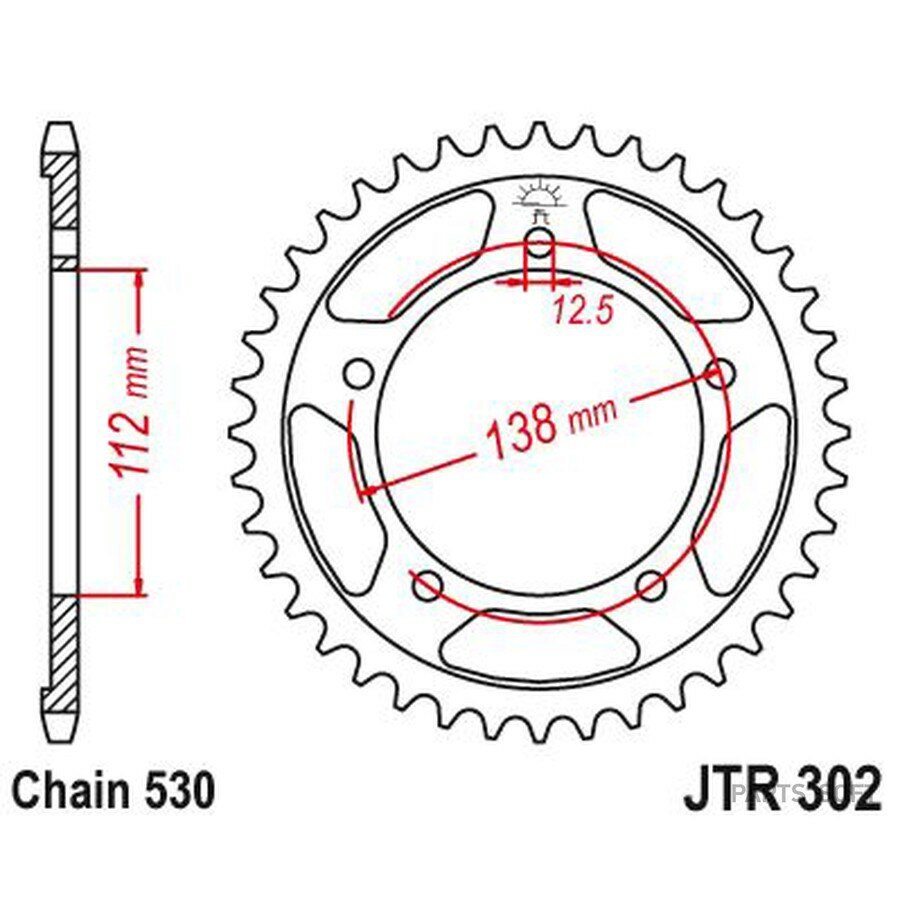 Звезда мотоциклетная JT JTR302 43 от официального дистрибьютора, JT SPROCKETS, артикул JTR30243