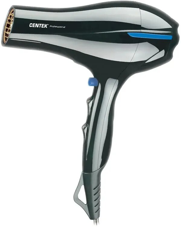 Фен CENTEK CT-2227, 2200Вт, черный и синий