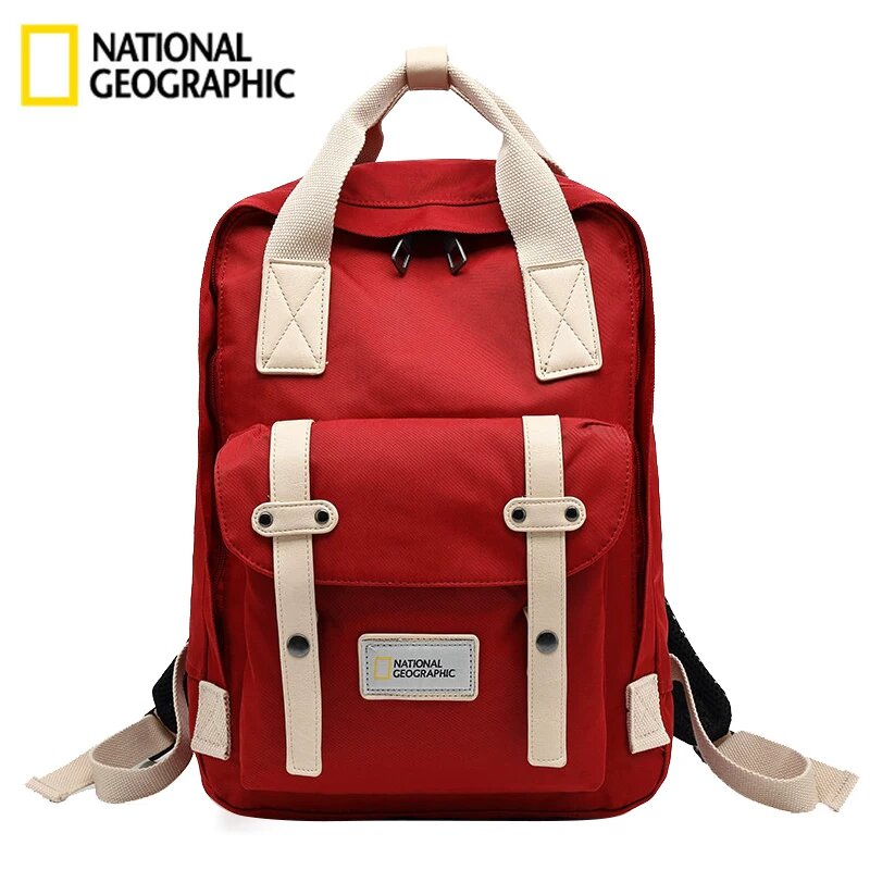 National Geographic красно-белый рюкзак для ноутбука, 18L вместимость, популярный спутник студента для путешествий