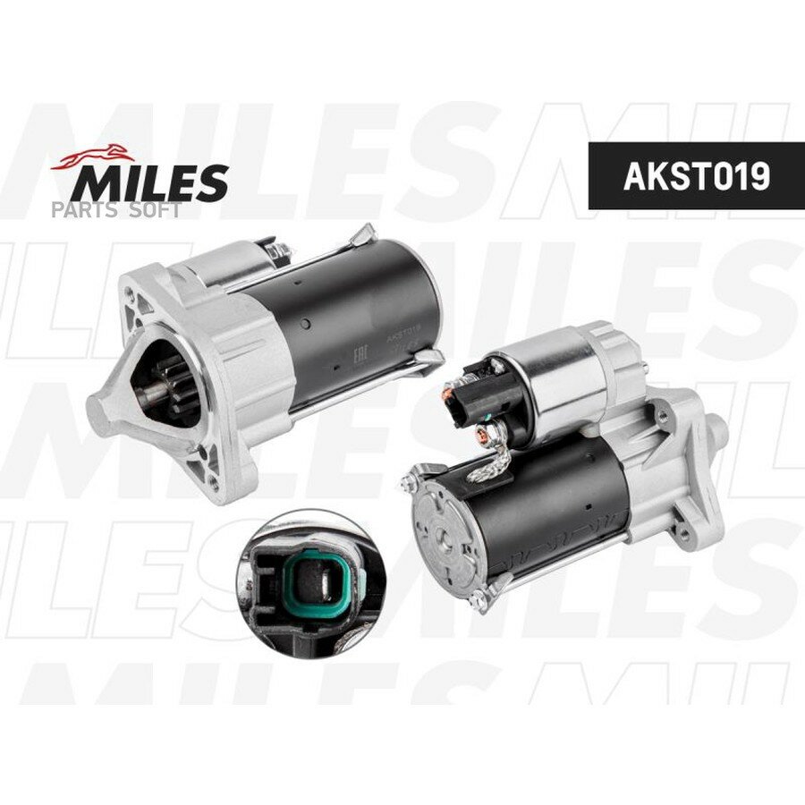 Стартер LADA KALINA/GRANTA/PRIORA/X-RAY/LARGUS 1.6 (1,2кВт) от официального дистрибьютора, MILES, артикул AKST019