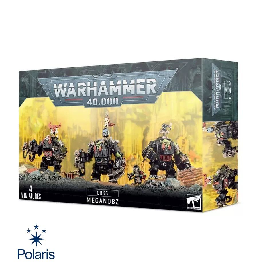 Миниатюры Warhammer 40000 Orks Meganobz для настольной игры, серые, 1 упаковка