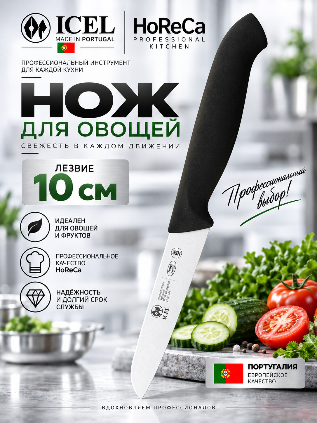 Нож для овощей 10/21 см, ICEL HoReCa