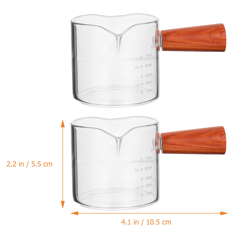 Стакан Для Эспрессо С Деревянной Ручкой 75ML С Двойным Выходом 10 5X8Cm