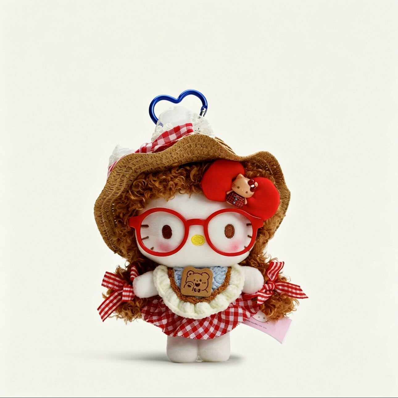 Hello Kitty Плюшевый Брелок-Подвеска Дизайн Кокосовых Локонов Темно-Синий 10 см Подарок Девочкам