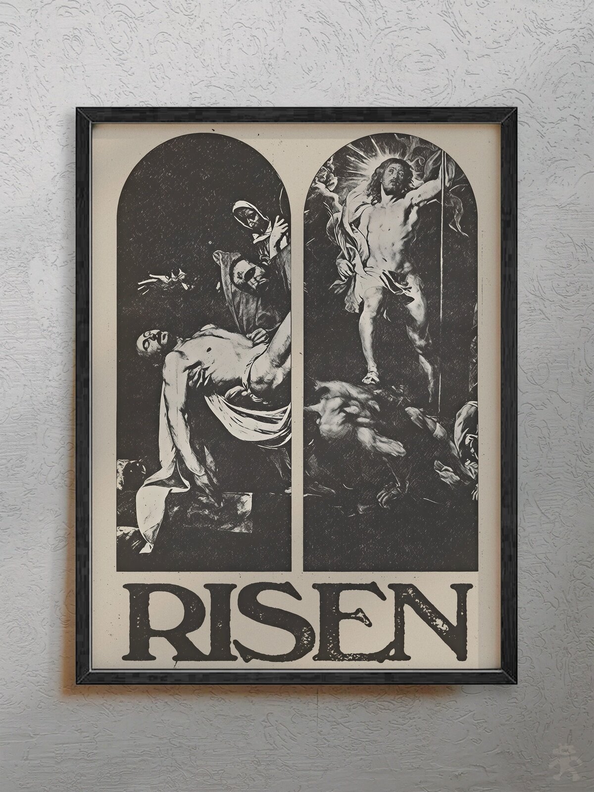 Интерьерный постер "RISEN" в стиле pinterest, формат 30x40 см