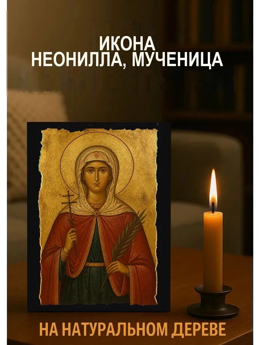 Икона Неонилла, на дереве, 15×18 см, освящённая, ручная работа