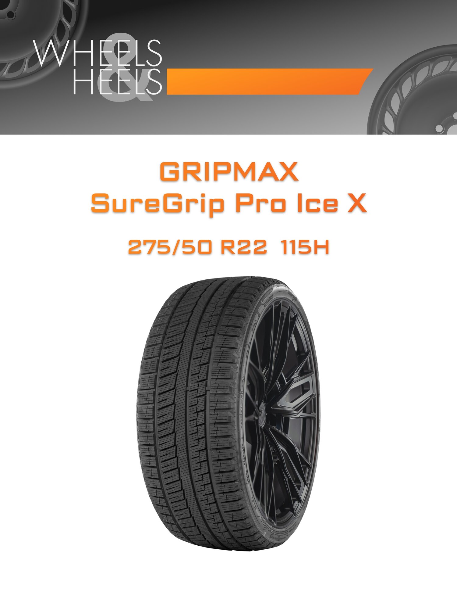 Шина автомобильная GRIPMAX SureGrip Pro Ice X 275/50 R22 115H XL WINTER, зимняя, универсальная