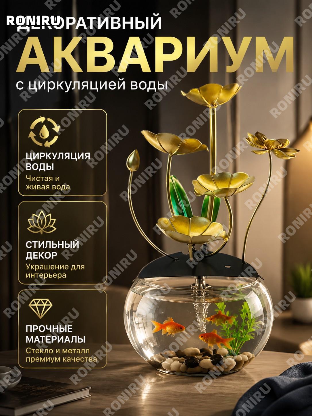 Креативный стеклянный аквариум yg07 с циркуляцией воды настольный декоративный мини водный сувенир для гостиной