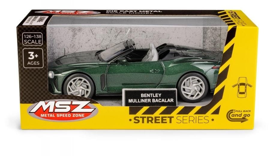 Игрушечная машинка Daffi MSZ Bentley Mulliner Bacalar, зеленый, масштаб 1:32