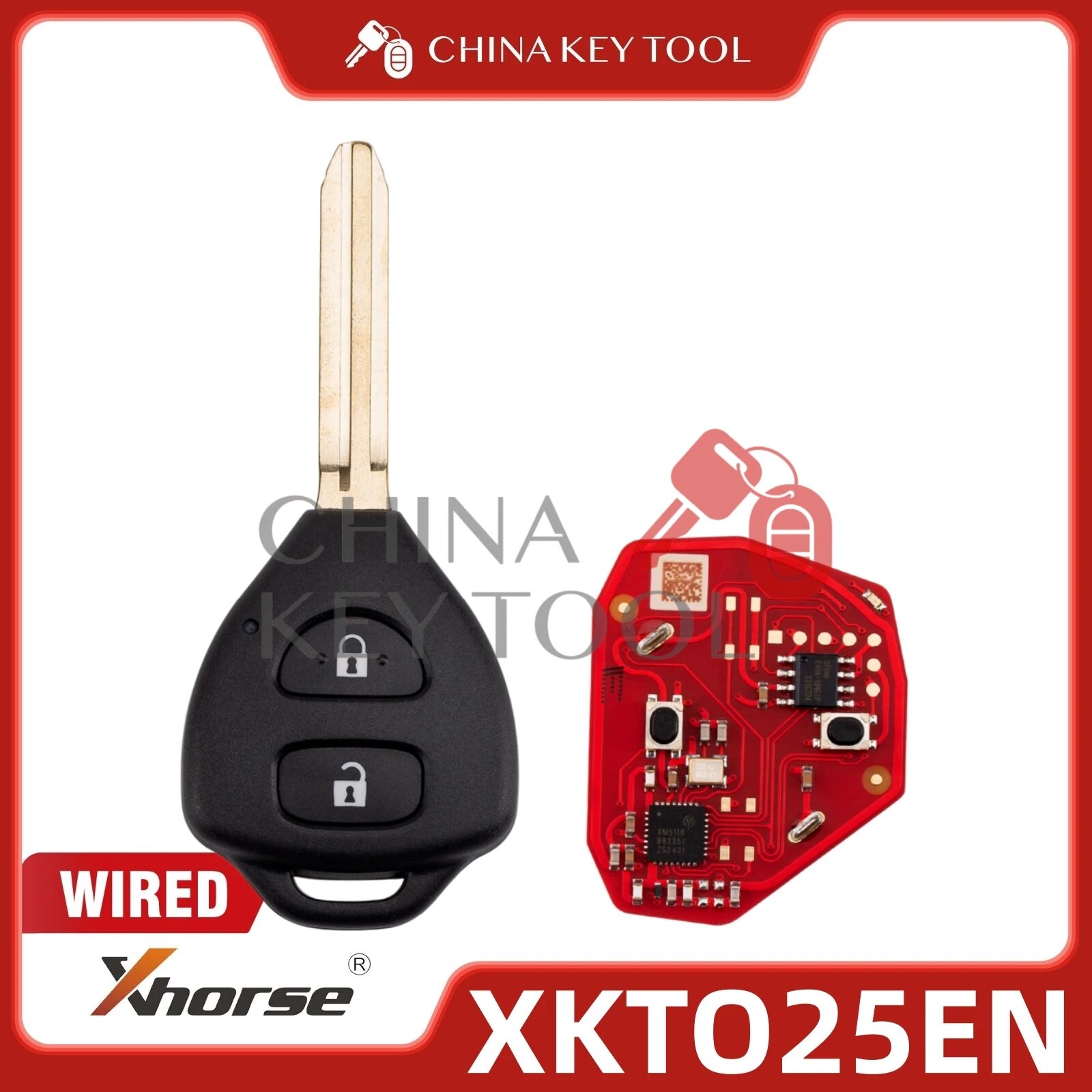 Xhorse ключ для Toyota, XKTO25EN, 2 кнопки