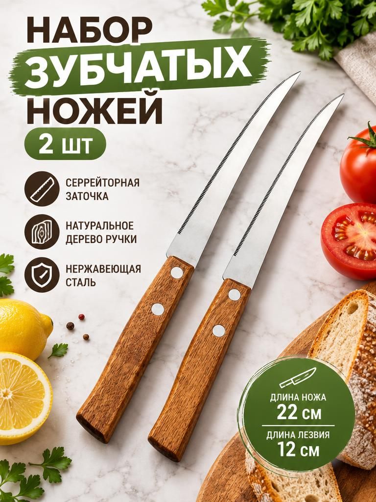Нож зубчатый универсальный для томатов и нарезки фруктов
