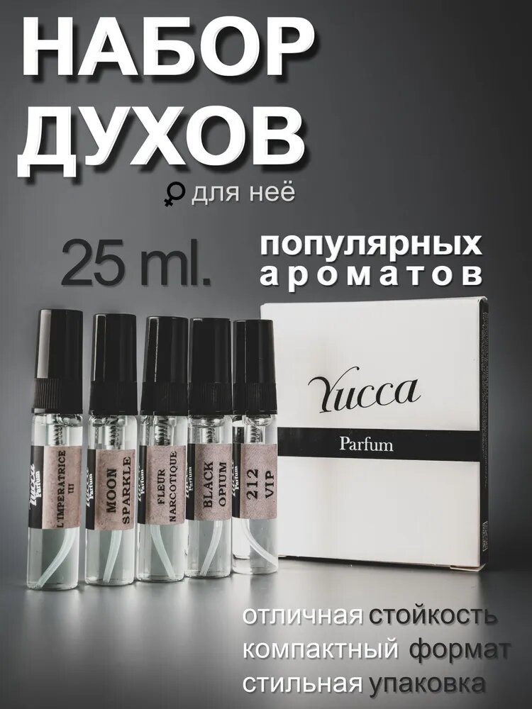 Духи женские стойкие набор пробников Yucca 25 мл