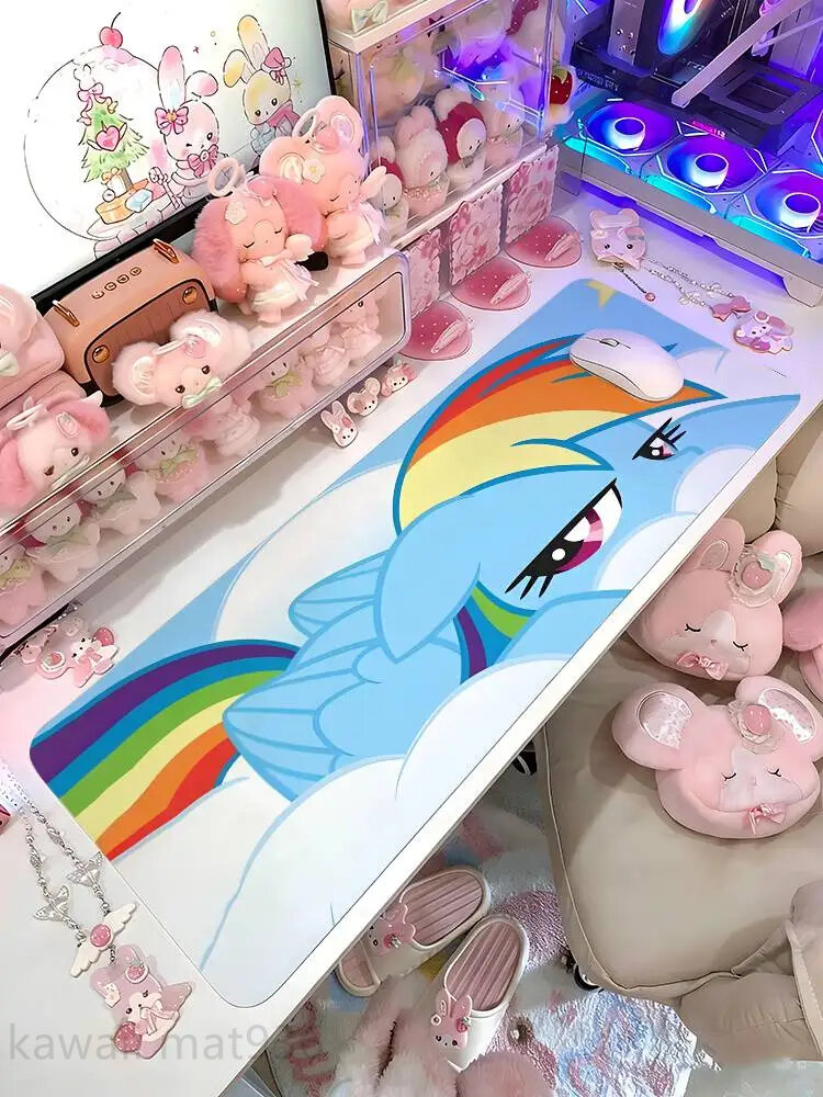 Коврик для мыши серии My little pony, ковер с мультяшной анимацией XXL, резиновый материал, размер 40x90 см