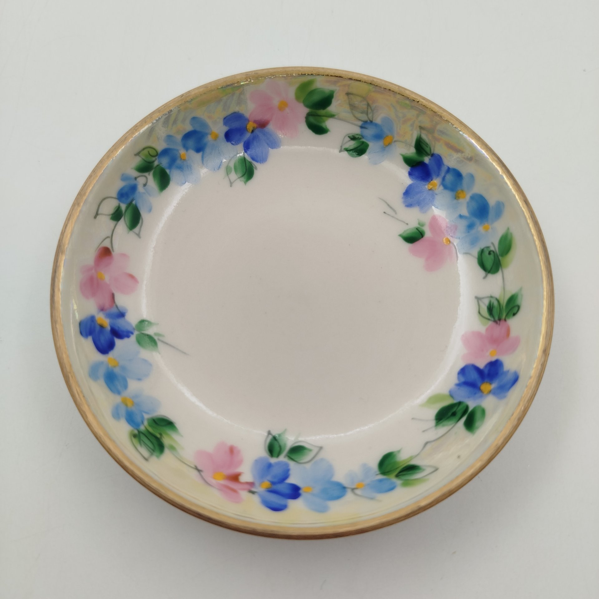 Розетка с цветочным декором, Кузнецовский фарфор, фарфор, роспись, люстр