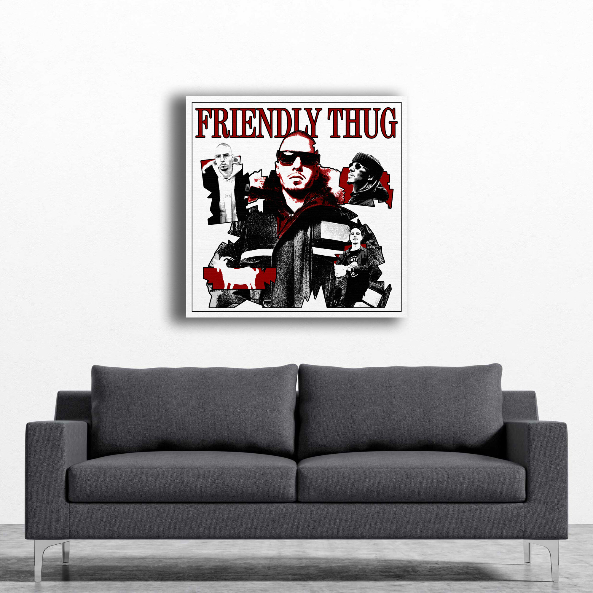 Картина на холсте Friendly thug Френдли таг 52 / 50*50